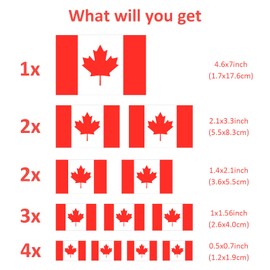 Canada Flag Stickers, 24 PCS Canadian Sticker, Vinyl Maple Leaf Sticker, Canada Day Decorations, Canadian Flag Decal for Cars, Laptops, Motorcycles