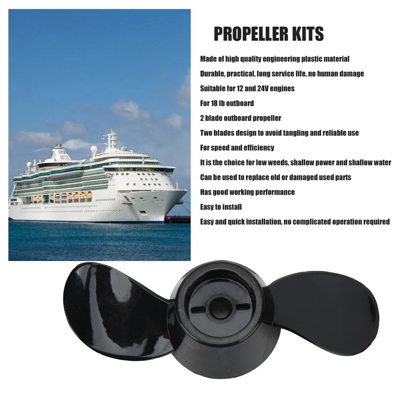 Propeller Thickened Plastic Durable 2 Blade Replacement Propeller for 12V