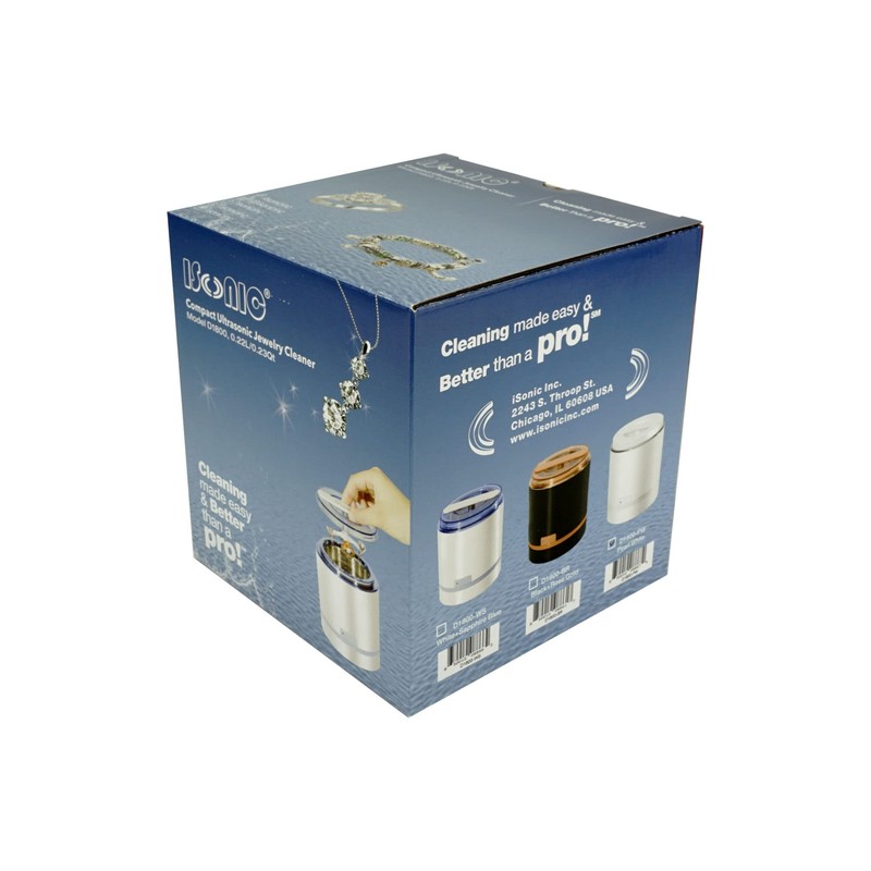 iSonic Compact Ultrasonic Jewelry Cleaner D1800, Pearl White