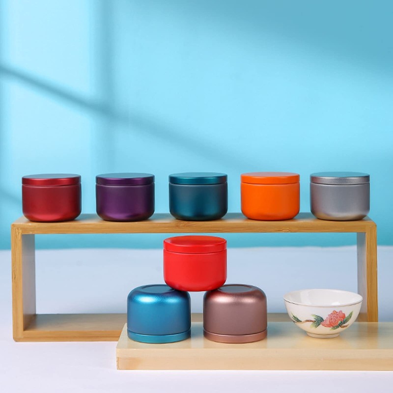 Eowppue 14-Piece Colorful Mini Tea Caddy Set – Portable Empty