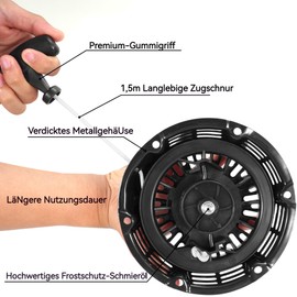 GX160 Pull Starter Assembly for GX120 GX160 GX200 Recoil Starter Pull for Predator 212cc BT200X CT200U 168F Go Kart Carter Motor 5.5/6.5/7HP Motor Replace Black