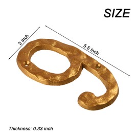 HILAZA House Number 9 for Outside, 5.5 Inch Cast Iron Metal Home House Address Numbers, Golden