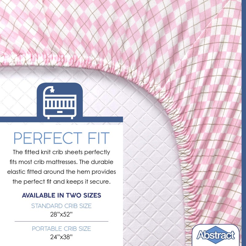 (60cm x 100cm (MINI CRIB), Argyle Pink) - Crib Sheet