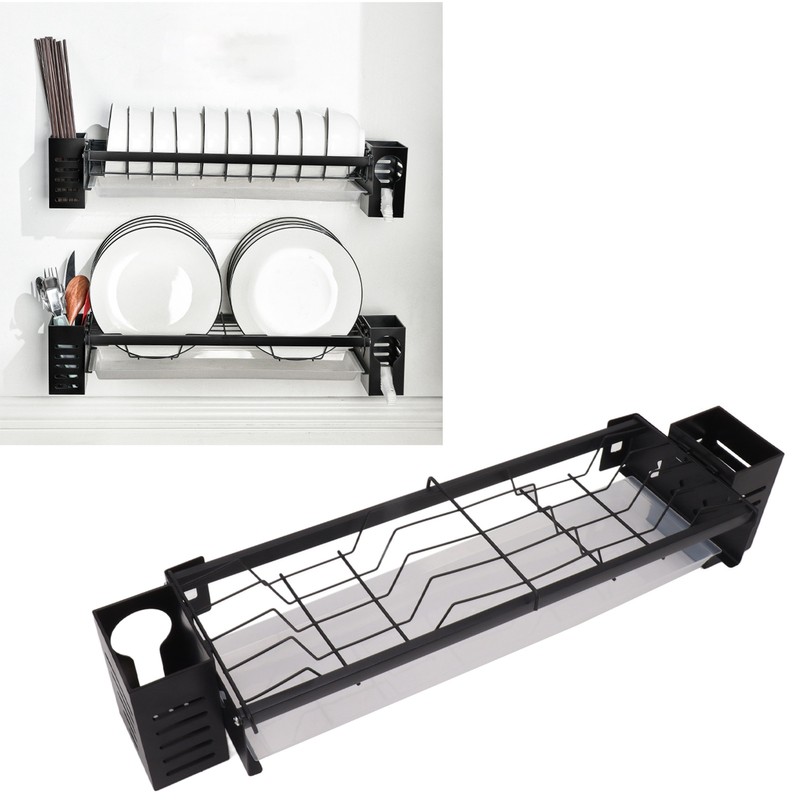 Kitchen Wall Mounted Tableware Holder Drain No Punching Drainage Flatware