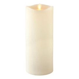 Napa Home & Garden LIGHTLi Moving Flame Advanced Battery-Operated LED Indoor Wax Pillar Candle, 3 1/2" x 8 1/2", Ivory