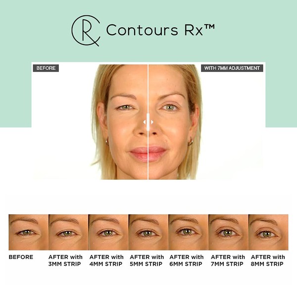 Contours Rx Lids by Design Eyelid Lift Strips - (3mm) Eye Lift without Surgery Perfect for Hooded, droopy, Uneven or Mono eyelids medical grade, hypoallergenic and latex free. Set of 80