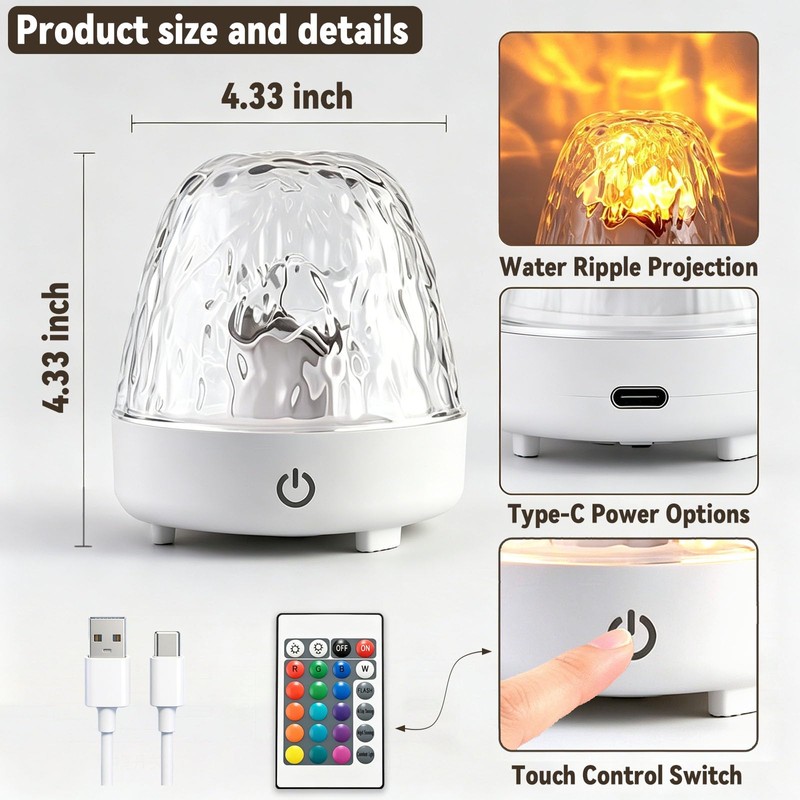 Ocean Wave Projector, Water Ripple Aurora Projection Lamp Northern Lights