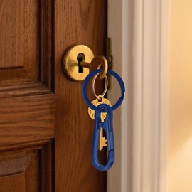 ECOOLOC 2 PCS Metal Keychains for Women Men, Key Chain Ring Clip Holder Organizer for Home Car, Cut Keyring Accessories - Blue