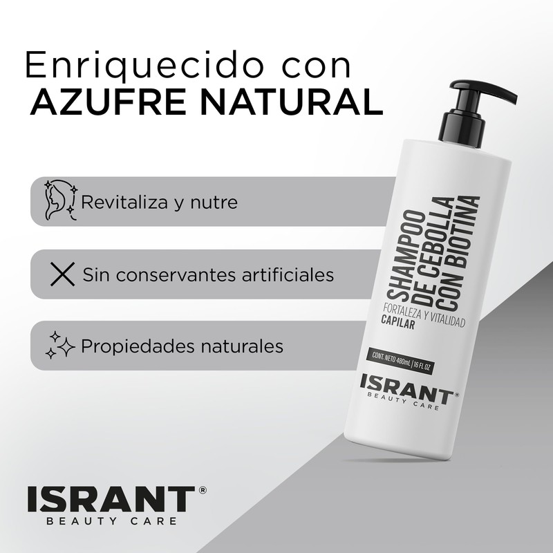 ISRANT | Shampoo sin Sulfatos y Parabenos - Shampoo de