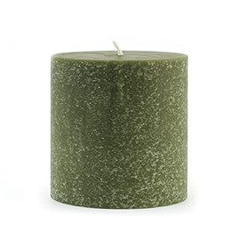 Root Candles Unscented Pillar Candles Beeswax Enhanced Textured Timberline™ Pillar Candle, 3 x 3-Inch, Dark Olive