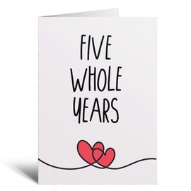 Postcard Prints - 5 Year Anniversary Card For Husband or Wife Anniversary Card for 5th Anniversary Card For Boyfriend or Girlfriend Fifth Wedding Anniversary