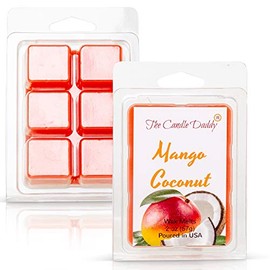The Candle Daddy - Mango Coconut - Tropical Mango & Coconut Scented Melt- Maximum Scent Wax Cubes/Melts- 1 Pack -2 Ounces- 6 Cubes