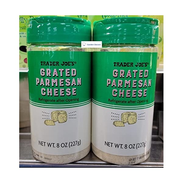 Trader Joe’s Grated Parmesan Cheese 8oz 227g (Two Bottles)