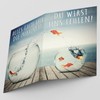 A4 XXL Leaving Card Golden Fish with Envelope - Folding