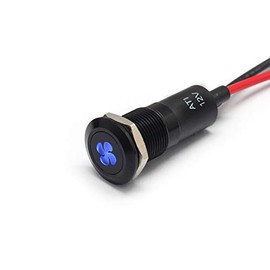 Alpinetech PLB12MS 12mm 1/2" 12V LED Metal Signal Indicator Pilot Dash Light (Fan (Blue))