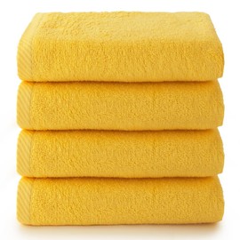 Top Towel - Plus - Bath Towels - 4 Face or Bidet Towels - 30 x 50 cm - 100% Cotton - Lemon