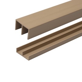4 Ft. Long Beige Plastic Sliding Door Track Set for 1/2" Thick Panels (Pack of 1) by Outwater Plastics
