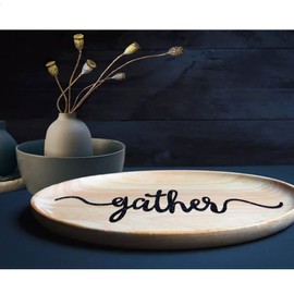 Aukolass Glitter Thanksgiving Plate Cards, Thanksgiving Table Decorations Grateful Thankful Blessed Gather Place Card Plate Decors for Home Party (Black 16)