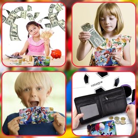 Homefantasy Youth Cartoon Purse, Children's Purse, Children's Wallet, Coin Compartment, Children's Wallet for Boys and Girls, Birthday Gift, multicoloured, 1, 1
