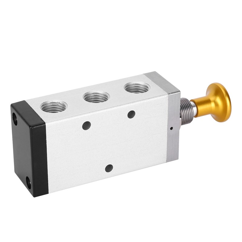 Hand Valve Two Position Five Way Button Valve Aluminum Alloy
