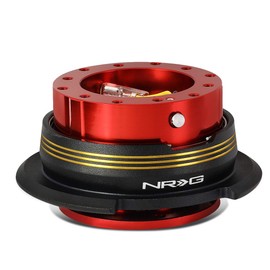 NRG Innovations SRK-290RD-BK/CG Quick Release Kit (Red Body / Black Ring with Chrome Gold Horizontal Stripes)