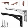 TopHomer Folding Shelf Brackets,Heavy Duty Metal Collapsible Triangle Shelf Bracket,