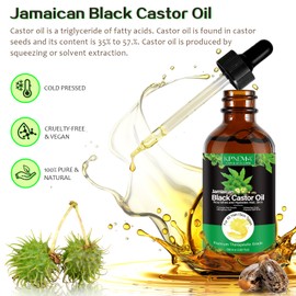 KPNEMA Jamaican Black Castor Oil for Hair Growth, 2 Packs 2.02 FL Oz Multipurpose Black Jamaican Castor Oil for Hair and Skin, Organic Black Castor Oil (Pack of 2)