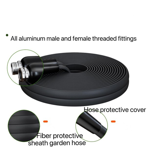 100ft Non-Expanding Garden Hose,Fabric Covered,Lightweight Flexible Hose Pipe, with 3/4”Solid