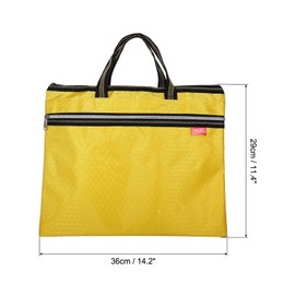 PATIKIL Waterproof Zipper File Bag, Documents Books Tools Storage Zip Pouch for Office Travel, Yellow