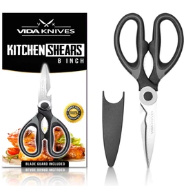 Premium Heavy Duty Kitchen Shears; Ultra Sharp Multi Purpose Stainless Steel Scissors