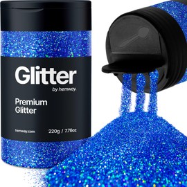 Glitter, 200G/7.05OZ Sapphire Blue Holographic Glitter, Holographic Ultra Fine Glitter, Glitter Powder for Resin, Craft Glitter, 1/128" Metallic Iridescent Glitter for Tumblers DIY Arts and Crafts