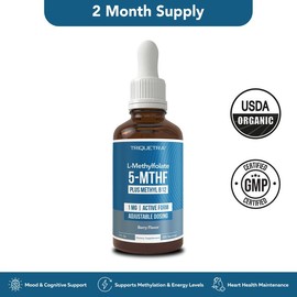 L-Methylfolate (1mg) Plus Methyl-B12 (300 Servings)- Active 5-MTHF Form, Organic Berry Flavor, Liquid Form – Mood, Cognition, Methylation Supplement fitness dietary:_3 Pack