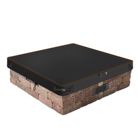 Fire Pit Cover Square for In Ground Firepit,420D Oxford Waterproof Outdoor Fire Pit Table Cover Protector Ground Stone Fire Pit Dust Cover (Black, Square 56"L x 56“W x 8”H)