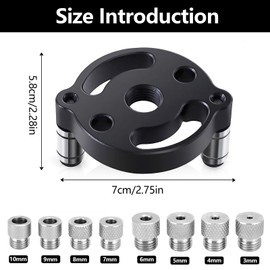 Drill Guide, Woodworking Center Finder Kit Dowelling Jig Drill Block Drill Guide for Vertical Hole Drilling with 3/4/5/6/7/8/9/10mm Drill Bushings