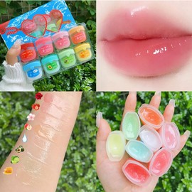 Moisturizing lip balm set, 8 lip balm sets, lip balm set, For day and night lip care, Repair dry and peeling lips-Reduce lip lines and wrinkles