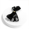 Burnaby black white chiffon pattern hairpin 10cm / 버나비 블랙