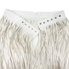 KKmeter Women PU Leather Long Fringe Skirt Waist Belt Girdle