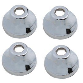 Meuey Lyot 4PCS Silver Stainless Steel Pipe Cover Toilet Flange Covers Tapered Trim Cover Plates for 1/2 "Copper Pipe for Water Supply Equipment Such as Kitchen Faucets Sinks Drains (Silver)