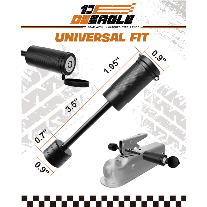 DEEAGLE Trailer Coupler Lock, Include Universal Trailer Ball Lock, 1/4”Dia