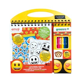 greenre Emoji Eco-Colouring Pencils and Activity Pad - with Coloring Pencils, Mini Notebook, Emoji Activity and Sticker Page, Sketch Pad - Under Tree Planting Program