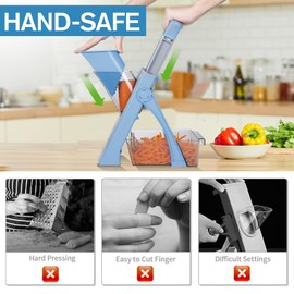 ZTQCSQ Upgraded version Mandoline Slicer for Kitchen &Safe Vegetable Chopper 5 in 1 & Adjustable mandoline slicer.Detachable Blade,Can cut slicing,strips,shredding and dicing Kitchen Veggie chopper