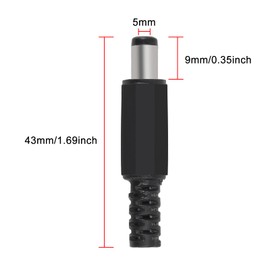 ACEIRMC 10pcs 5.5mm x 2.1mm DIY Male DC Power Plug Jack Solder Connector Adapter for Power Cable Repair