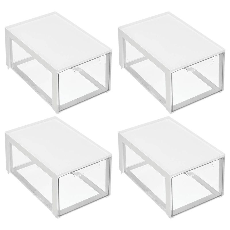 mDesign Plastic Stackable Cosmetic Storage Organizer Bin with Pull Out