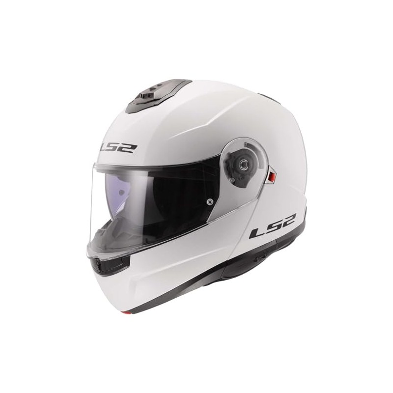 LS2 Helmets Strobe II Modular Motorcycle Helmet W/SunShield (Gloss White