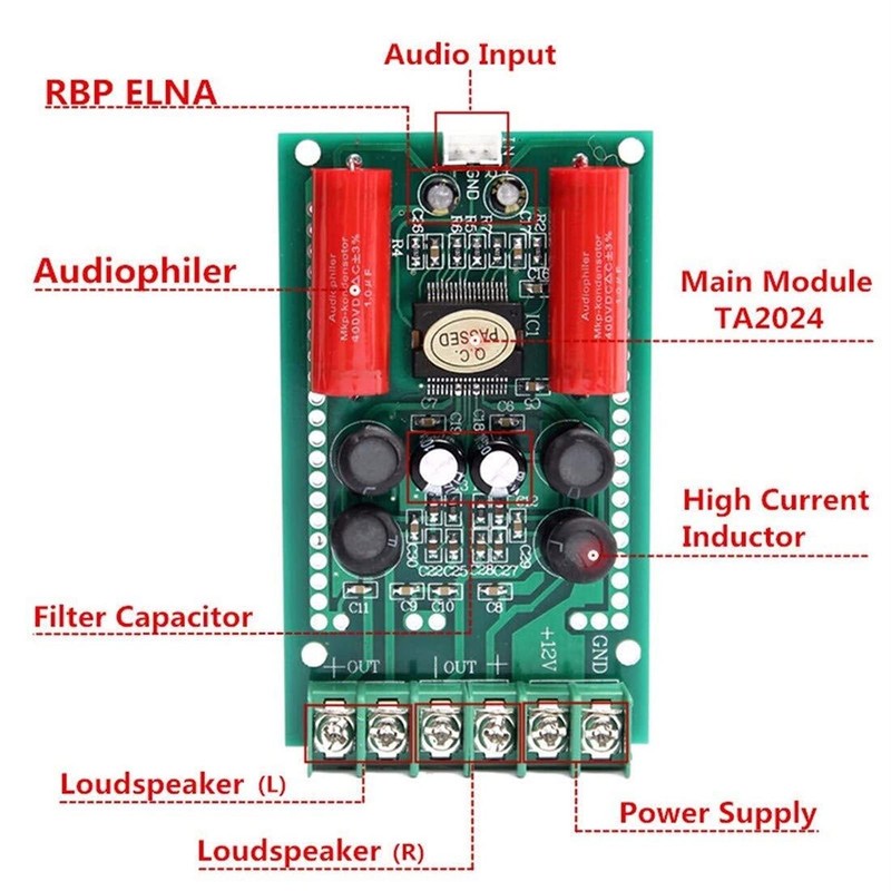 T-AMP 2 x 15W TA2024 Digital Audio Amplifier Board Mini