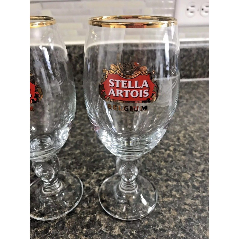 Stella Artois 4-Pack Original Gold Rim Glass Chalice 33cl