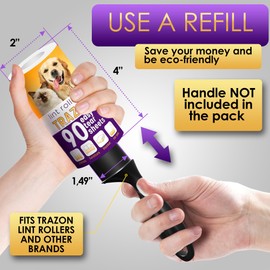 Lint Roller Refills 10 Pack of 900 Sheets / 10 Refills Rollers Only, Extra Sticky Roller for Pet Hair, Lint Remover Dog Hair Cat, Fuzz, Animal Fur, Stick Lint Removal Roller Clothes