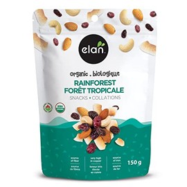 ELAN Organic Rainforest Mix, Raisins, Cashews, Coconut, Cranberries, Almonds. 150g