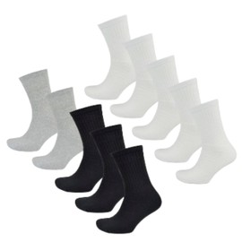 GM Apparel 10 Pack Mens Sport Socks Multipack Breathable Cotton Gym Running Sock Moisture Wicking Socks