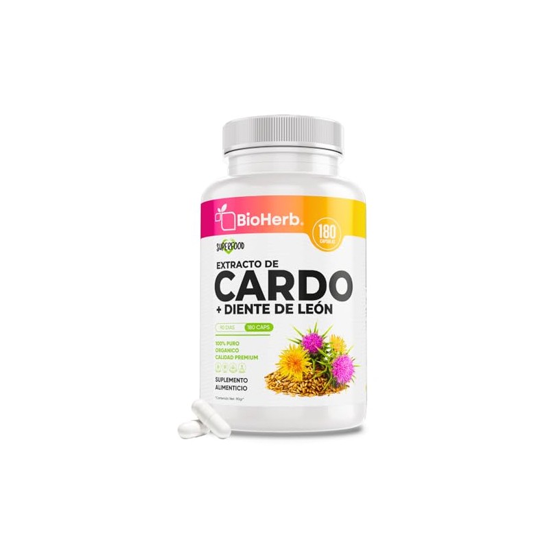 Bioherb Cardo Mariano Diente León Silimarina Estandarizada Fórmula Potenciada 180